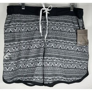 NWT‎ Men's TYR Lined Native Stripe Black & Gray Board Shorts Swimming Trunks XL